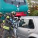 Auto travolta da treno a passaggio a livello