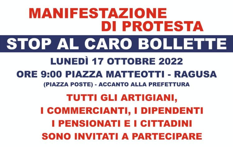 Caro bollette, anche il Comune di Comiso in piazza a Ragusa