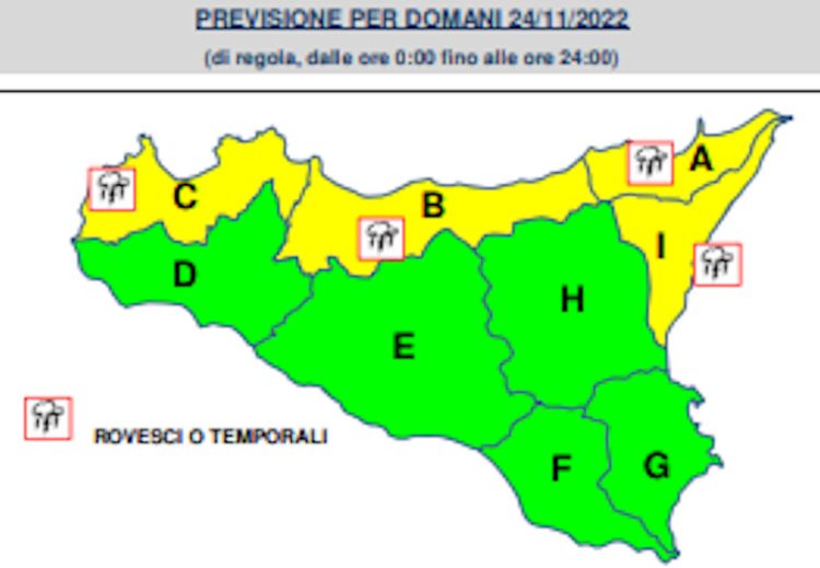 Allerta maltempo nel nord della Sicilia