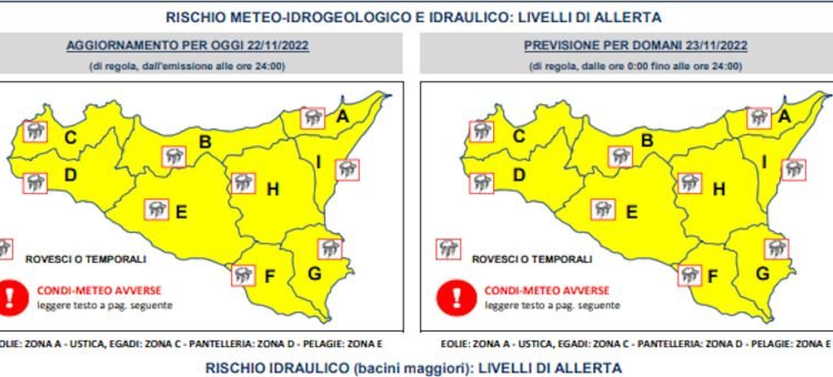 Forte maltempo: nuova allerta gialla in Sicilia