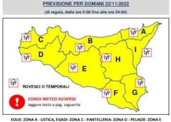 Maltempo: allerta gialla in Sicilia