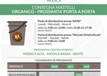 Nuova raccolta rifiuti a Modica, cosa cambia e dove ritirare mastello