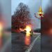 Intervento dei Vigili del Fuoco per incendio auto su strada Bidentina