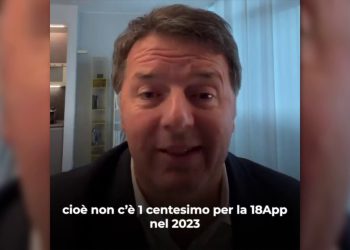 Manovra, Renzi “Il governo azzera i fondi per il bonus 18App”
