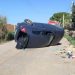 Incidente stradale a Vittoria: auto si ribalta