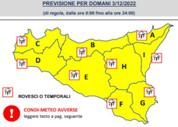 Allerta meteo gialla per maltempo in Sicilia: temporali da Palermo a Ragusa