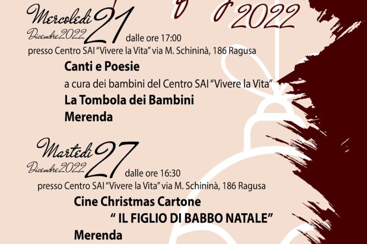 Tre serate natalizie al Centro SAI di Ragusa