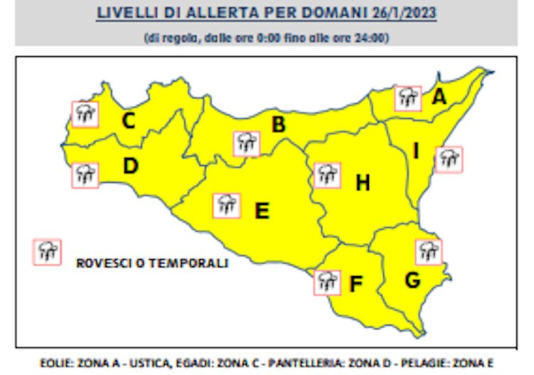 Maltempo, ancora freddo e temporali: allerta gialla in Sicilia