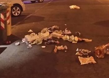 Ragusa e i mastelli dell'indifferenziato sparsi per le vie