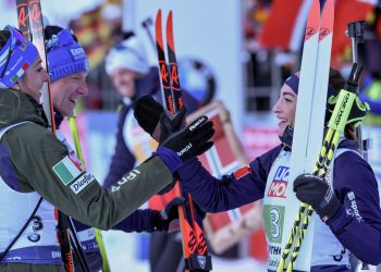 Biathlon, oro mondiale all’Italia nella staffetta donne