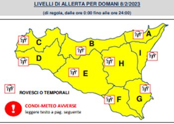 Maltempo in Sicilia, in arrivo venti di burrasca e neve a quota bassa