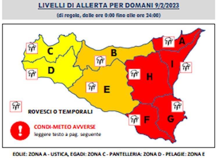 Maltempo, allerta rossa a Ragusa, Siracusa Catania e Messina