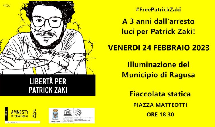 Libertà per Patrick Zaki: Ragusa si illuminerà di giallo