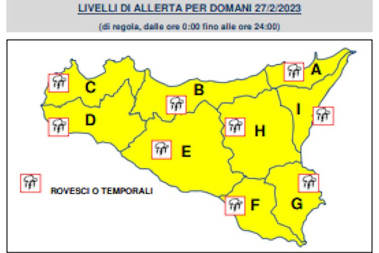 Maltempo, allerta gialla in Sicilia: temporali e venti di burrasca