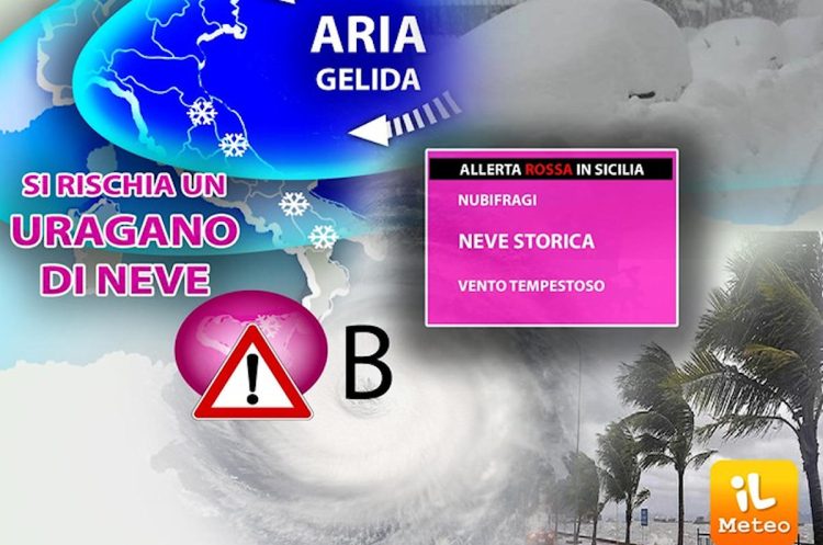 Uragano Mediterraneo in Sicilia: in arrivo venti di tempesta, temporali e nevicate storiche