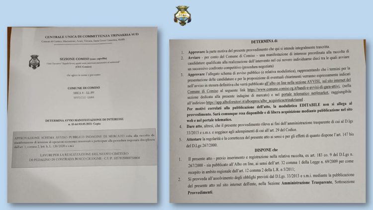 Comiso, aperta manifestazione di interesse per realizzare il cimitero di Pedalino