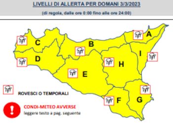Maltempo in Sicilia: è allerta meteo gialla