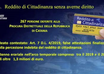 Denunciati 267 “furbetti” del Reddito di Cittadinanza nel Catanese