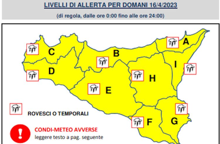 Maltempo in Sicilia, allerta gialla anche a Ragusa