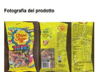 Ministero Salute richiamo lotto Chupa Chups Tubes per rischio allergeni
