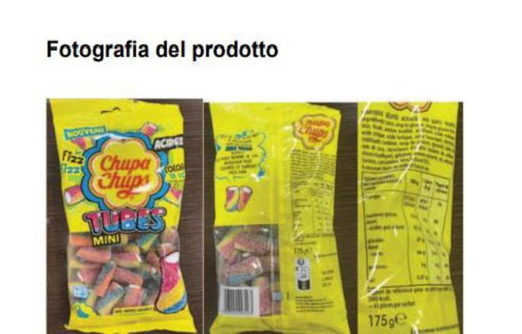 Ministero Salute richiamo lotto Chupa Chups Tubes per rischio allergeni