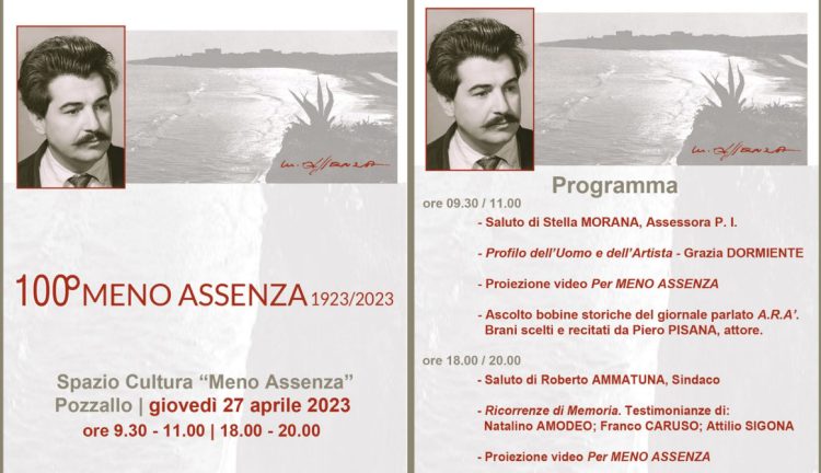 Pozzallo, centenario della nascita di Meno Assenza (1923/2023)