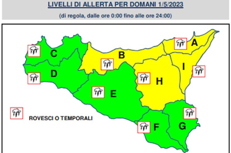Maltempo 1 maggio, piogge e temporali: allerta meteo in 11 regioni
