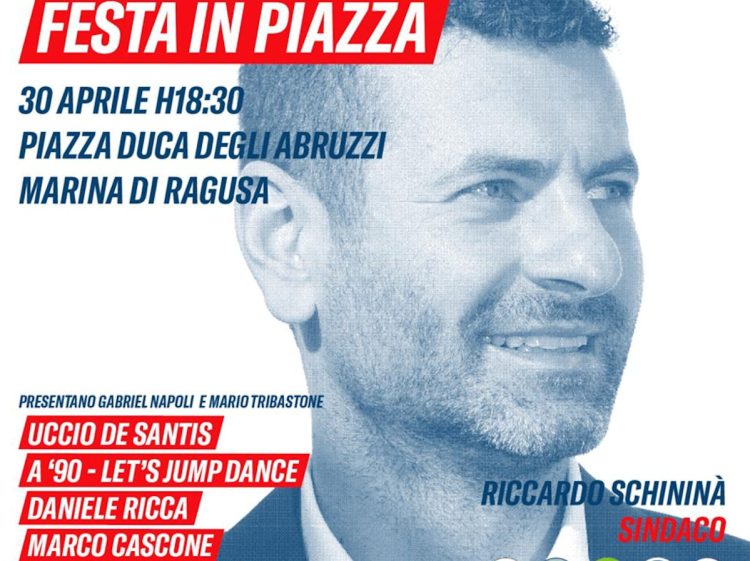 Festa in piazza a Marina di Ragusa per aprire la campagna elettorale di Riccardo Schininà