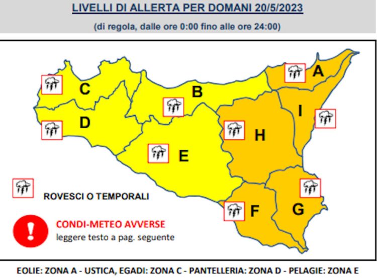 Maltempo, allerta arancione a Ragusa, Siracusa, Catania e Messina