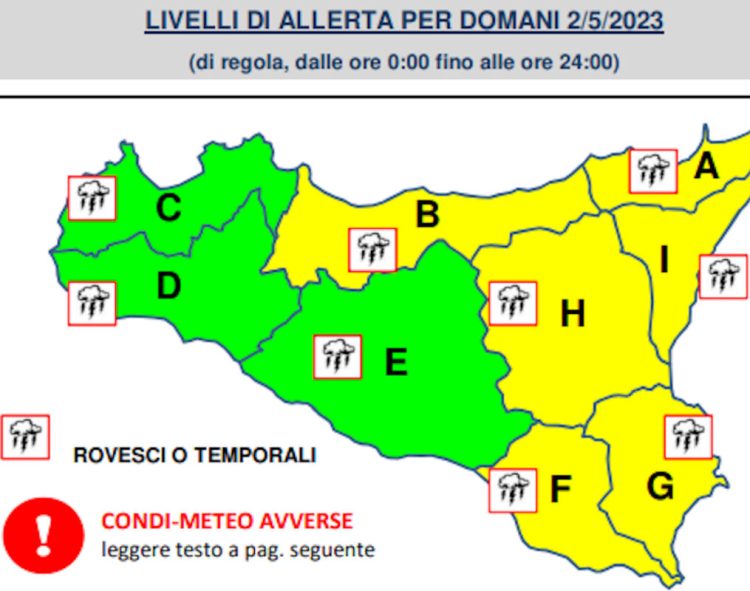 Allerta gialla per maltempo in Sicilia: temporali anche a Ragusa