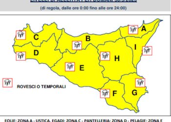 Maltempo, allerta gialla da Palermo a Ragusa, da Catania a Messina