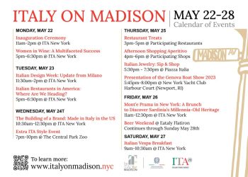Torna Italy on Madison, l’Italia delle eccellenze protagonista a Manhattan