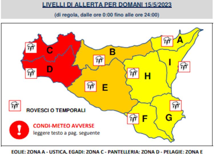 Maltempo in Sicilia, allerta rossa a Palermo e gialla a Ragusa: temporali e venti di burrasca