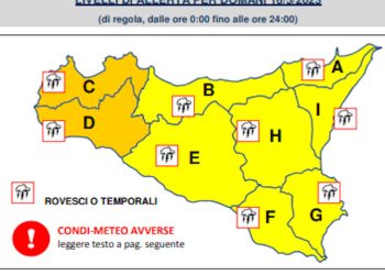 Allerta maltempo in Sicilia, arancione a Palermo e gialla a Ragusa
