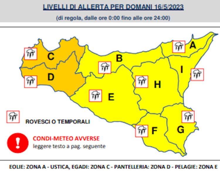 Allerta maltempo in Sicilia, arancione a Palermo e gialla a Ragusa