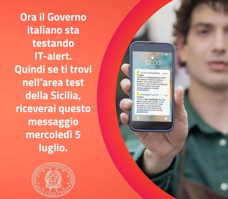 Il 5 luglio messaggio di test IT-Alert: suoneranno alle ore 12