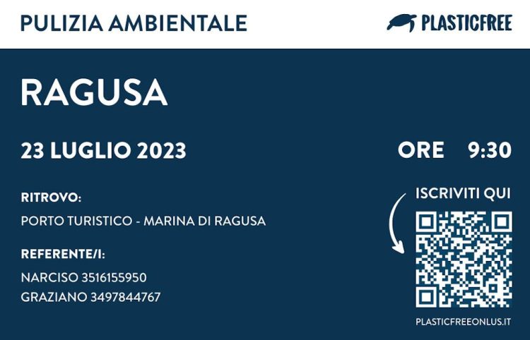 Ragusa, evento di pulizia dell’ambiente marino promosso da PlasticFree