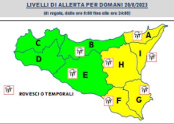 Meteo, allerta gialla per temporali da Ragusa a Messina