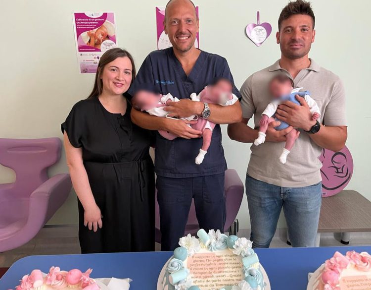Il miracolo della vita a Ragusa: dimessi i 3 gemellini Carla, Tommaso e Vittoria