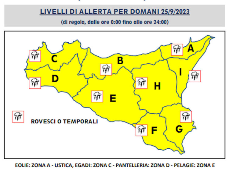Meteo Sicilia, arriva il maltempo: allerta gialla