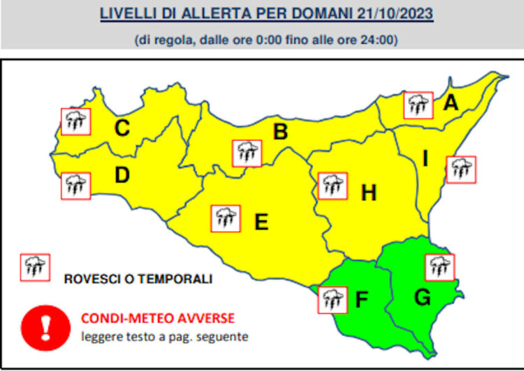 Meteo: allerta gialla per maltempo