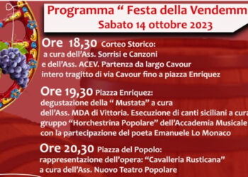 Festa della vendemmia a Vittoria: il programma