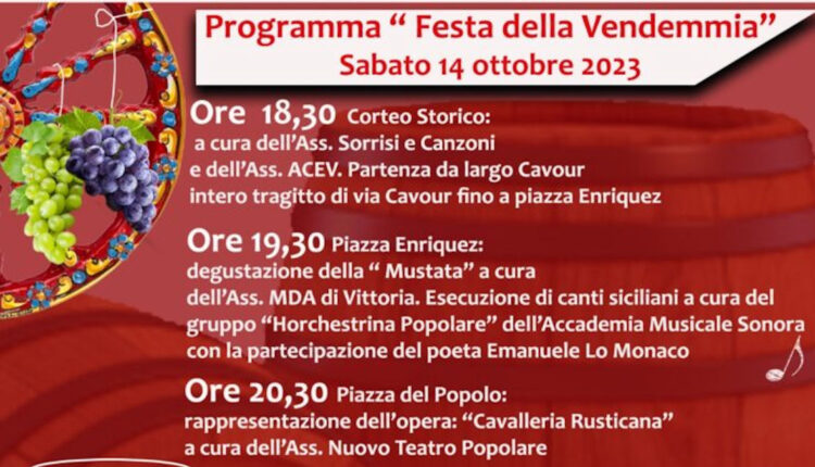 Festa della vendemmia a Vittoria: il programma