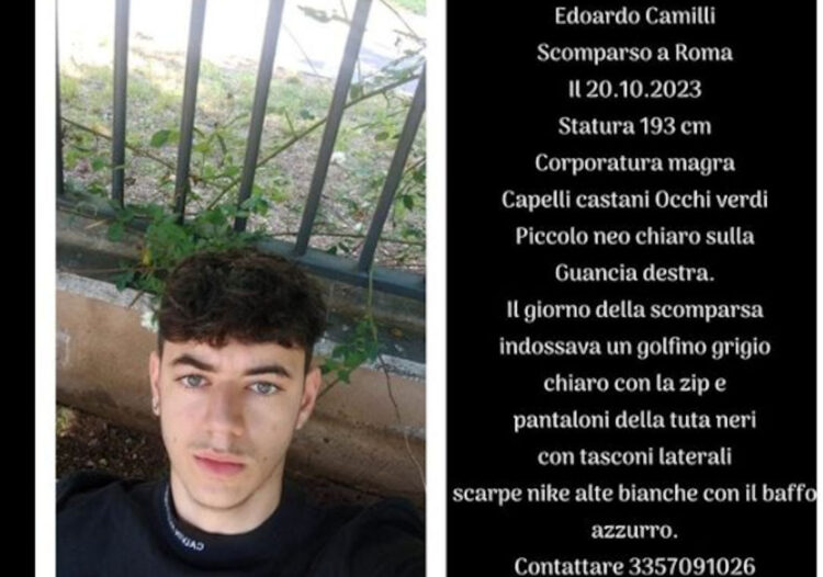 Roma, scomparso il 17enne Edoardo Camilli: appello social della mamma