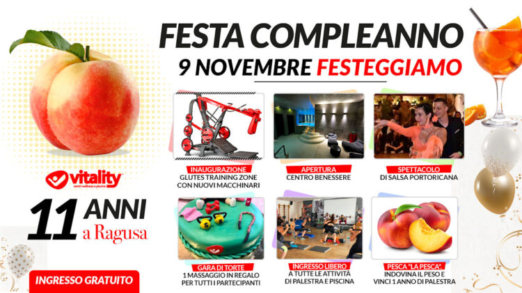 Festa compleanno per Vitality: porte aperte il 9 novembre
