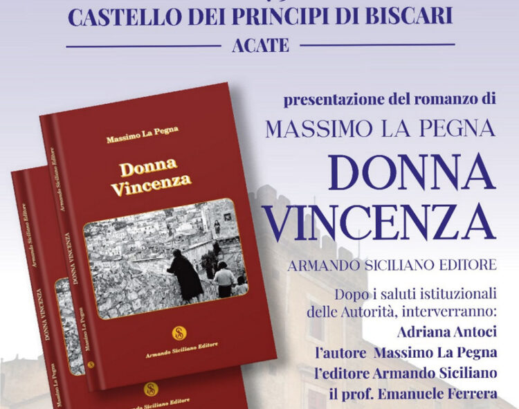 Acate, si presenta il libro Donna Vincenza del vittoriese Massimo La Pegna