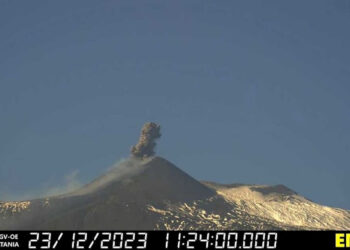 Etna, evento esplosivo dal cratere Sud-Est
