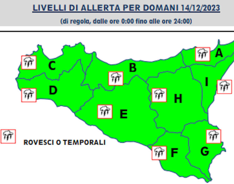 Maltempo in Sicilia, arriva freddo e pioggia