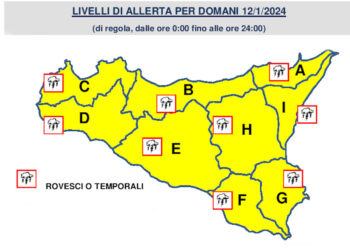 Maltempo, nuova allerta meteo gialla in Sicilia