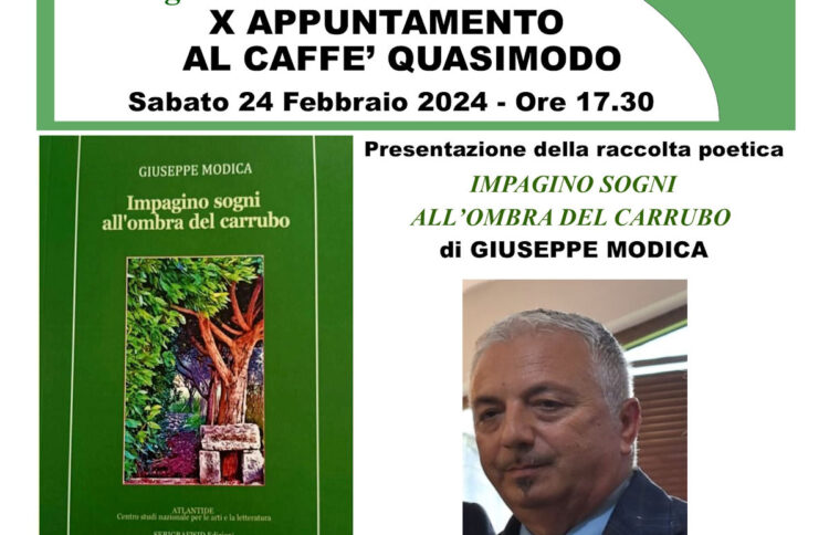 Modica, al Quasimodo sabato letterario con Giuseppe Modica